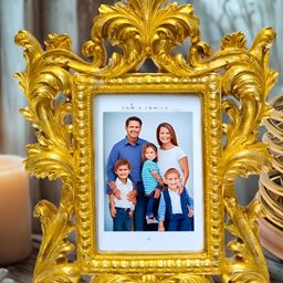 THE HOME CO. Gold-Toned Acrylic Crown Table Photo Frames-4