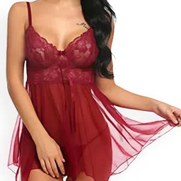 Fihana Self Design Net Baby Doll-picture-16