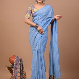 PALLO LATKE Khadi Cotton Saree-image-48