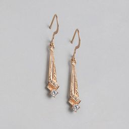 Carlton London 925 Sterling silver Rose Gold Plated Drop Earrings-13