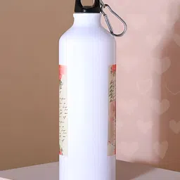 fnp White & Red Aluminium Typography Printed Water Bottle 650 ml-18