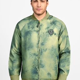 Skechers Men Stand Collar Abstract Printed Casual Bomber Jacket-picture-11