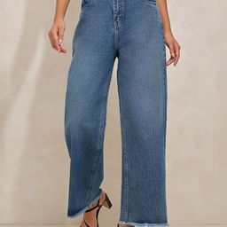 SHOWOFFFF Women Comfort Wide Leg High-Rise Heavy Fade Acid Wash Jeans-image-92
