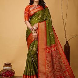 KALINI Floral Zari Art Silk Banarasi Saree-image-115