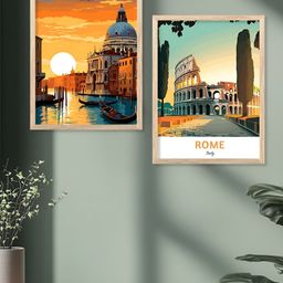 Kotart Brown & Blue 2 Pieces Abstract Wooden Wall Arts-picture-18