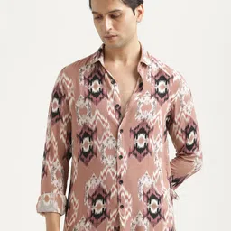 Blu MNKY Men Smart Slim Fit Printed Casual Shirt-picture-22