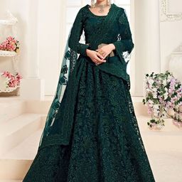 A TO Z CART Embroidered Beads and Stones Semi-Stitched Lehenga & Unstitched Blouse With Dupatta-39