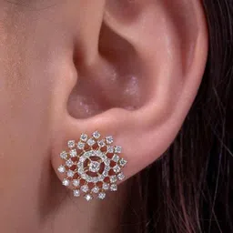 ABDESIGNS Gold Plated American Diamond Classic Studs image 1