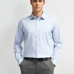 Arrow Men Classic Spread Collar Micro Ditsy Self Design Cotton Formal Shirt-image-42
