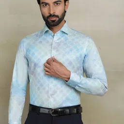 JB STUDIO Men Spread Collar Floral Printed Cotton Slim Fit Semiformal Shirt-image-51