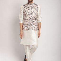 Kaifoo Men Regular Dupion Silk Kurta with Churidar-picture-15