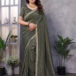 The Textile Hub Beads and Stones Pure Silk Saree-image-97