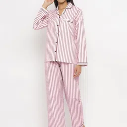 shopbloom Women Striped Night suit-image-9