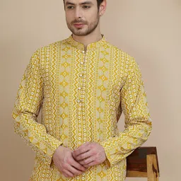 Jompers Men Ethnic Motifs Printed Kurta-11