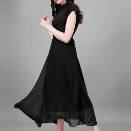 Jash Creation Applique Georgette Fit & Flare Maxi Dress-picture-7