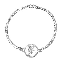 Pray Everyday Silver-Plated Hanuman Ji Link Bracelet-image-11