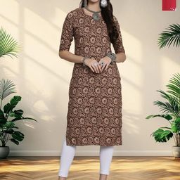 HERE&NOW Women Pack Of 2 Ethnic Motifs Printed Crepe Kurta-image-92