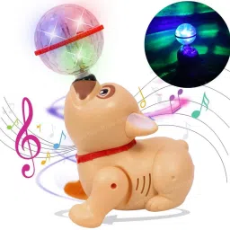 Musical Dancing Dog Toy with Flashing Lights 360° Rotating Puppy Toy-image-6