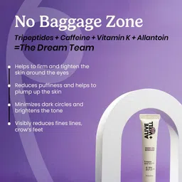 Alive & Well No Baggage Under Eye Cream Gel With Caffiene & Tripeptides - 15 ml image 4