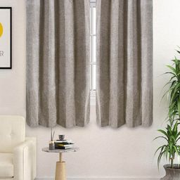 Saral Home Beige Set of 2 Black Out Window Curtain-42
