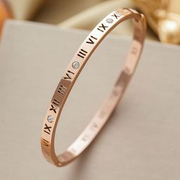 Jewels Galaxy Women Crystals Rose Gold-Plated Cuff Bracelet-image-66
