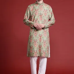 MANQ Men Floral Printed Kurta-image-48