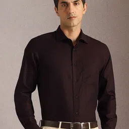 Louis Philippe Men Floral Printed Spread Collar Cotton Formal Shirt-image-75