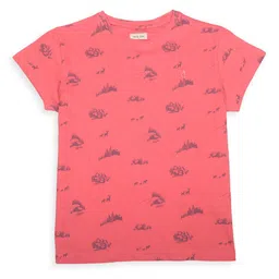 Gini and Jony Girls Conversational Printed Cotton T-shirt-image-91