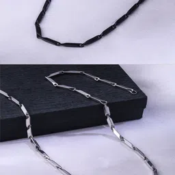 The Roadster Lifestyle Co. Men Set Of 2 Stainless Steel Silver-Plated Minimal Chain-36
