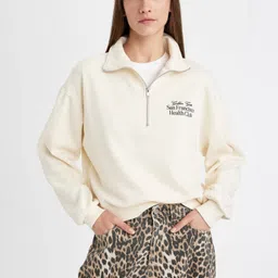 DeFacto Women Typography Printed Pullover-picture-6