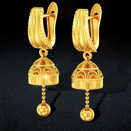 Joyalukkas 22KT Gold Artisan Textured Hoop Earrings-picture-41
