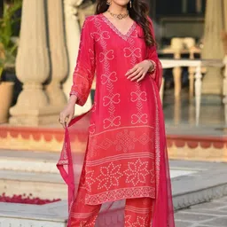 KALINI Women Embroidered Straight Kurta Set-57