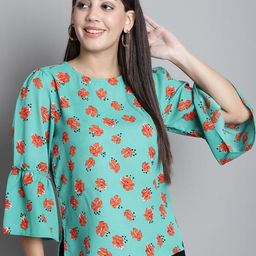 SZN Floral Print Bell Sleeve Top-image-96