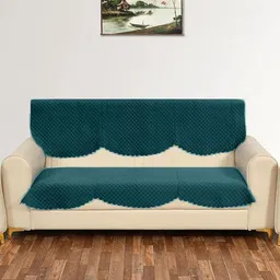 Sun Rise Holland Green 2 Pieces Velvet Sofa Cover-image-77