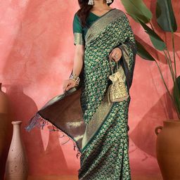 Sangria Woven Design Banarasi Saree With Blouse Piece-image-92