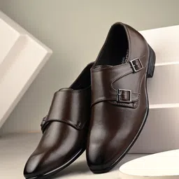 BUCIK Men Leather Formal Monk Shoes-image-96