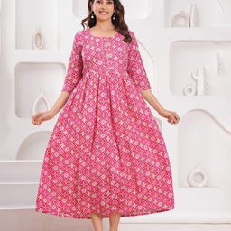 BAESD Floral Print Maternity Midi Dress-image-34