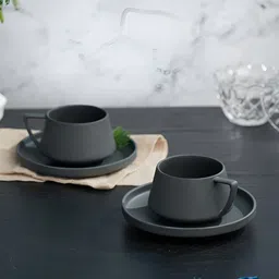 Vola Global LLP Black Porcelain Core Set of Cups and Mugs-image-48
