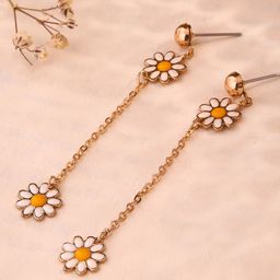 Priyaasi Gold-Plated Floral Drop Earrings-21