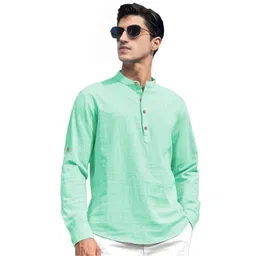 EdinWolf Band Collar Cotton Slim Fit Straight Kurta-image-9