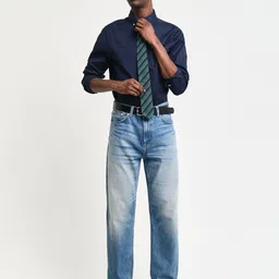 GANT Men Button-Down Collar Solid Cotton Slim Fit Casual Shirt-image-38