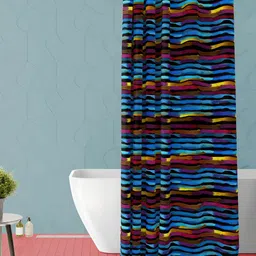 ArtzFolio Blue & Brown Printed Waterproof Shower Curtain-image-68