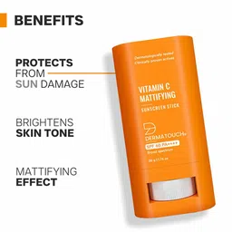 Dermatouch Vitamin C Mattifying Sunscreen Stick With SPF 60 PA++++ - 20 g image 4
