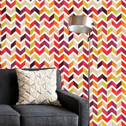 ArtzFolio Printed UV-Resistant Anti-Bacterial Colourful Herringbone TexturePeel & Stick Wallpaper-image-73