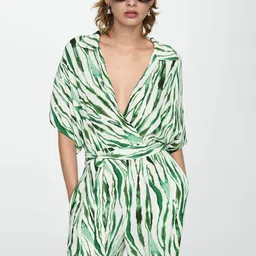 MANGO Printed Belted Jumpsuit-48