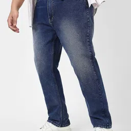 Urbano Plus Men Dark Blue Straight Fit Heavy Washed Jeans Stretchable-image-86