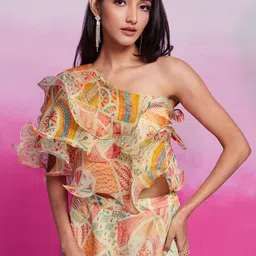 Fusionic Printed Top With Palazoo Co-Ords image 2