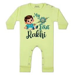 arvesa My First Rakhi Printed Baby Rompers-picture-23