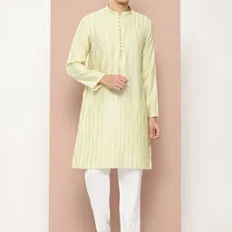 See Designs Men Sequinned Chanderi Silk Kurta-picture-27