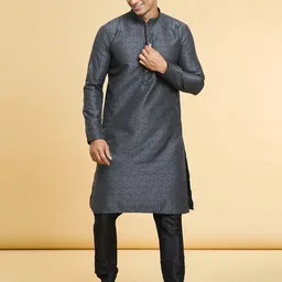 Arihant Rai Sinha Men Floral Printed Regular Kurta with Churidar-image-82